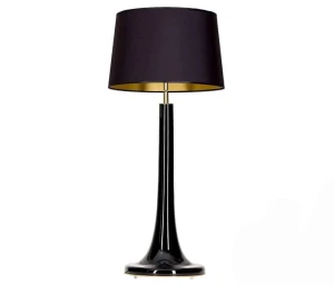 Lampa stołowa Lozanna czarny połysk + klosz czarno-złoty L214222240 - 4Concepts