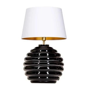 Lampa stołowa designerska z białym kloszem SAINT TROPEZ BLACK L215222251 - 4Concepts