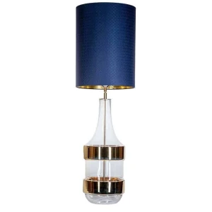Lampa stołowa granatowy klosz BIARITZ GOLD L223181335 - 4Concepts