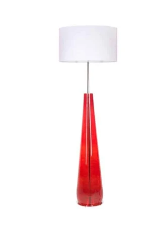 Lampa podłogowa czerwona podstawa + biały klosz BERLIN RED L233311336 - 4Concepts