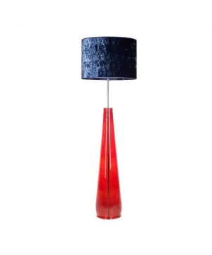 Lampa podłogowa z czerwoną podstawą i granatowym kloszem BERLIN RED L233311318 - 4Concepts