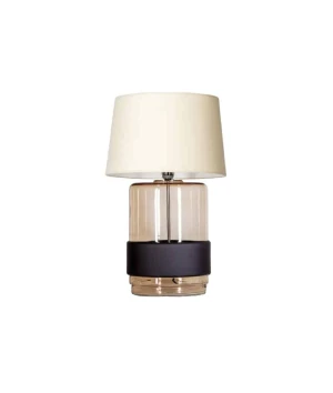 Lampa stołowa bursztynowo-czarna + klosz biały UMBRIEL  L250110220 - 4Concepts