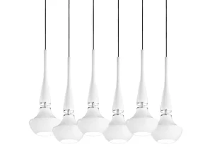 Azzardo Lampa wisząca szklana biało-chromowa 6-punktowa AZ1883 z serii TASOS