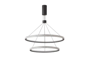 Azzardo Lampa wisząca LED czarna metalowa dwupierścieniowa AZ5111 z serii DIEGO