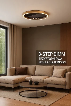 Azzardo Lampa sufitowa LED czarno-złota 62cm 7-punktowa AZ5832 z serii SERAFINO