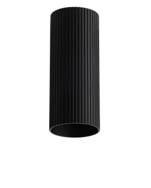 Azzardo Klosz metalowy czarny cylindryczny 20cm AZ6399 z serii LUCAS RIBBED TUBE