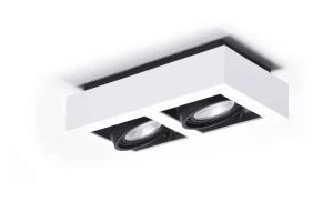 Azzardo Lampa sufitowa metalowa biało-czarna 2-punktowa AZ4439 z serii Nikea