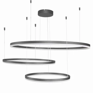 Azzardo Lampa wisząca LED czarna metalowa potrójna AZ4707 z serii RING Halo