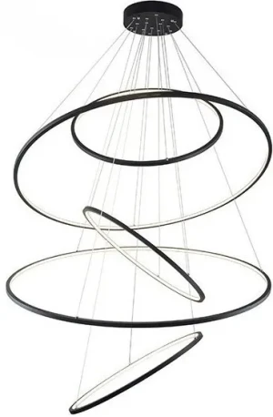 Azzardo Lampa wisząca metalowa czarna okrągła 120cm AZ3137 z serii RING Wheel