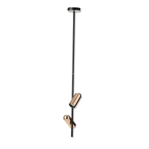 Azzardo Lampa wisząca metalowa czarno-złota 2-punktowa AZ5727 z serii VIVI