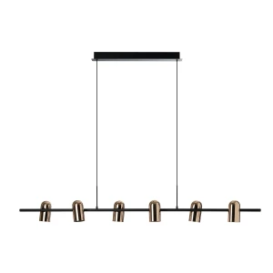 Azzardo Lampa wisząca metalowa czarno-złota 6-punktowa AZ5729 z serii VIVI