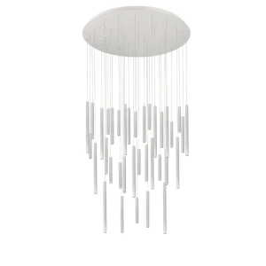 Azzardo Lampa wisząca biała metalowa 80cm 36-punktowa AZ5749 z serii ILIOS