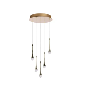 Azzardo Lampa wisząca złota metalowa 5-punktowa AZ6008 z serii DALMA