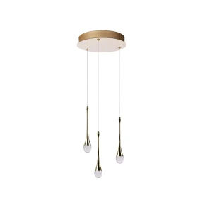 Azzardo Lampa wisząca metalowa złota 3-punktowa AZ6010 z serii DALMA