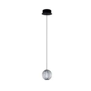 Azzardo Lampa wisząca czarna szklana 1-punktowa AZ6015 z serii EDEM
