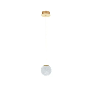 Azzardo Lampa wisząca złota szklana 1-punktowa AZ6016 z serii EDEM