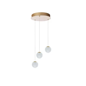 Azzardo Lampa wisząca złota szklana 3-punktowa AZ6020 z serii EDEM