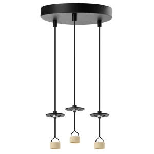 Azzardo Baza lampy wiszącej metalowa czarna 3-punktowa AZ6158 z serii LUCAS