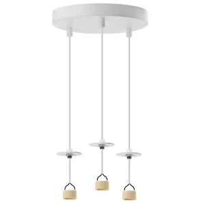 Azzardo Baza lampy wiszącej metalowa biała 3-punktowa AZ6159 z serii LUCAS