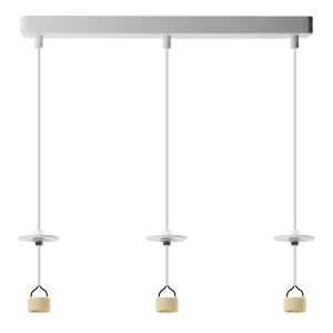 Azzardo Baza lampy wiszącej metalowa biała 3-punktowa AZ6163 z serii LUCAS
