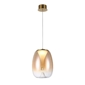 Azzardo Lampa wisząca mosiężna szklana 27cm AZ6185 z serii PAMELA