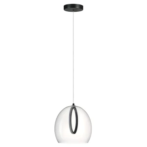 Azzardo Lampa wisząca szklana przezroczysta z czarnym detalem AZ6195 z serii NICOLE
