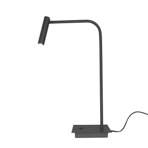Azzardo Lampa stołowa metalowa czarna z regulowanym LED AZ6211 z serii FLER