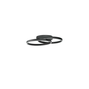 Azzardo Plafon LED czarny aluminiowy dwupierścieniowy AZ6215 z serii HALO TOP