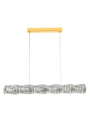 Azzardo Lampa wisząca złota aluminiowa z kryształem AZ6479 z serii FLORENCE