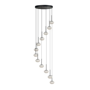 Azzardo Lampa wisząca aluminiowa czarna 12-punktowa AZ6534 z serii SERENITY