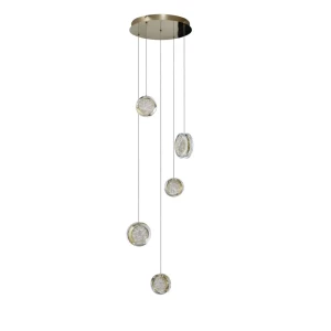 Azzardo Lampa wisząca złota aluminiowa 5-punktowa AZ6738 z serii EUFORIA ROUND