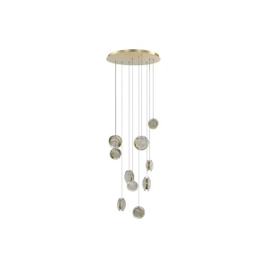 Azzardo Lampa wisząca złota aluminiowa 10-punktowa AZ6739 z serii EUFORIA ROUND