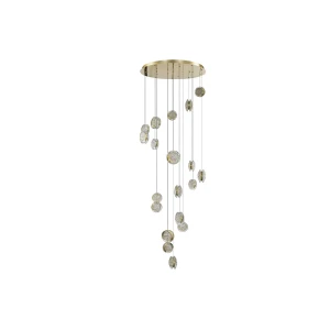 Azzardo Lampa wisząca złota aluminiowa 19-punktowa AZ6740 z serii EUFORIA ROUND