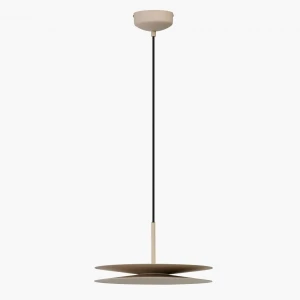 Azzardo Lampa wisząca aluminiowa beżowa okrągła 35cm AZ6742 z serii DISC