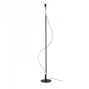 Azzardo Lampa podłogowa aluminiowa czarna z tkaniną AZ6749 z serii IVY FLOOR