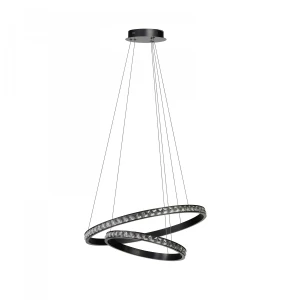 Azzardo Lampa wisząca aluminiowa czarna z kryształami AZ6773 z serii AZALEA