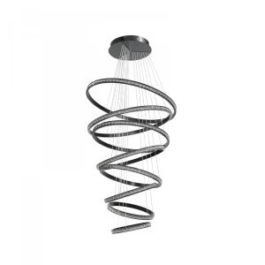 Azzardo Lampa wisząca czarna kryształowa 8-punktowa AZ6774 z serii AZALEA SPIRAL