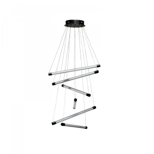 Azzardo Lampa wisząca czarna aluminiowa 6-punktowa AZ6778 z serii PALOS