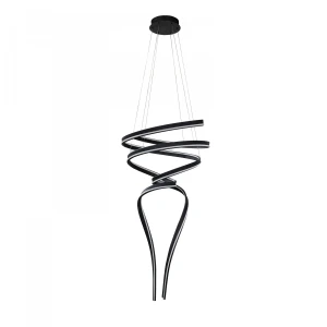 Azzardo Lampa wisząca aluminiowa czarna 2-punktowa AZ6780 z serii RIBANA