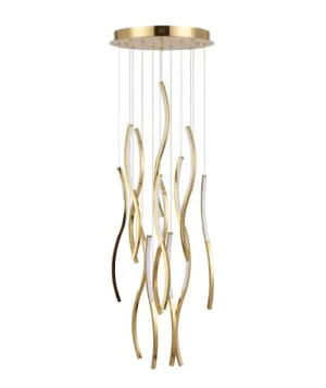 Azzardo Lampa wisząca złota aluminiowa 13-punktowa AZ6816 z serii FLOW
