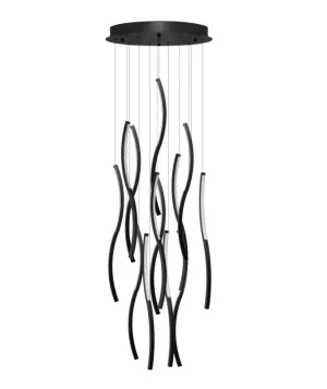 Azzardo Lampa wisząca czarna aluminiowa 13-punktowa AZ6817 z serii FLOW