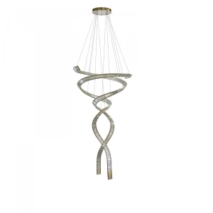 Azzardo Lampa wisząca złota kryształowa 4-punktowa AZ6898 z serii SPARK SPIRAL