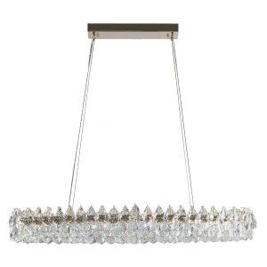 Azzardo Lampa wisząca złota aluminiowa z kryształem 120cm AZ6905 z serii BARLETTA