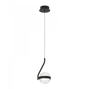 Azzardo Lampa wisząca czarna aluminiowa ze szkłem AZ7196 z serii ASTRID