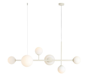 Aldex Lampa wisząca metalowa kremowa 6-punktowa 1092K9 z serii DIONE