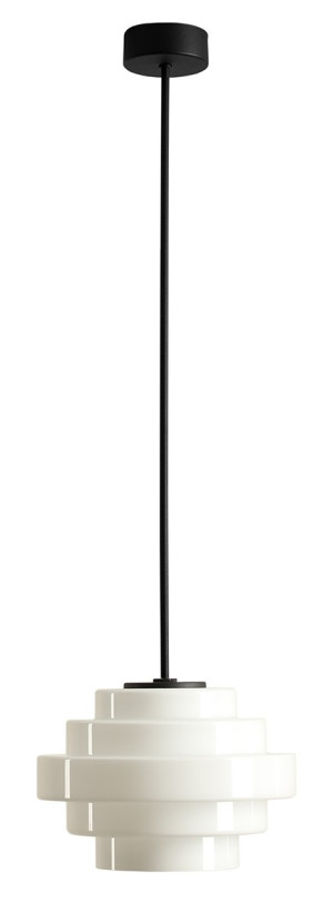 Aldex Plafon metalowy czarno-biały szklany 22cm 9001PL_G1_M z serii FILO