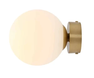 Aldex Kinkiet metalowy mosiężny ze szklanym kloszem 1076C40_S z serii BALL BRASS