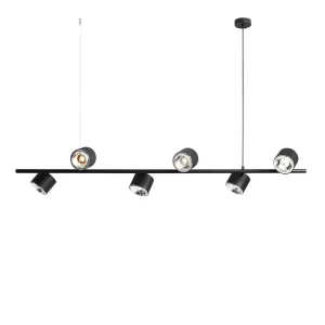 Aldex Lampa wisząca metalowa czarna 6-punktowa 1047K z serii BOT