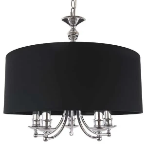 Lampa wisząca czarna z tkaniny 5-punktowa P05697CH-BK z serii ABU DHABI - Cosmo Light