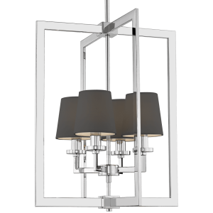Lampa wisząca chromowana 4-punktowa z czarnymi abażurami P04021CH-BK z serii LONDON - Cosmo Light